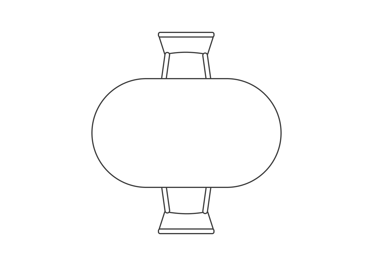 Овальный, нераскладной, 2 места, без торцевых